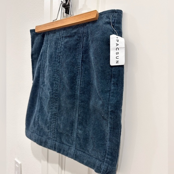 NWT PacSun Corduroy Mini Skirt Size 27 Teal Boho Festival Classic Minimal Chic - Picture 7 of 12